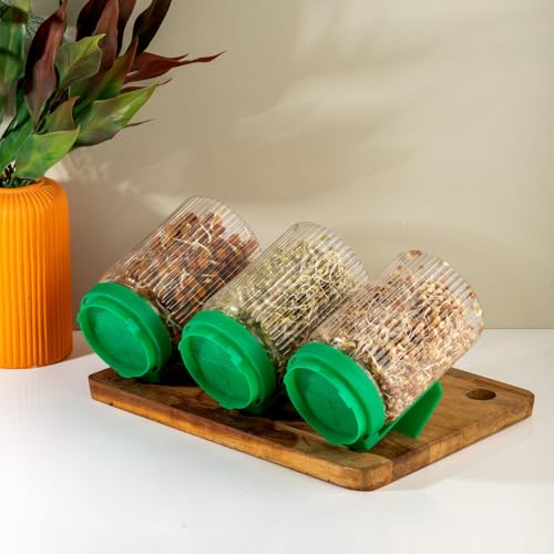 HOMBERKING Sprout Maker Jar | Hygienic Glass Sprouts Maker Jar With Printed Recipe Recipes Of Sprouting- Storage Containers Glass Meal Fresh Beans & Grain Sprouter For Living Healthy (PACK OF 1) - Image 4