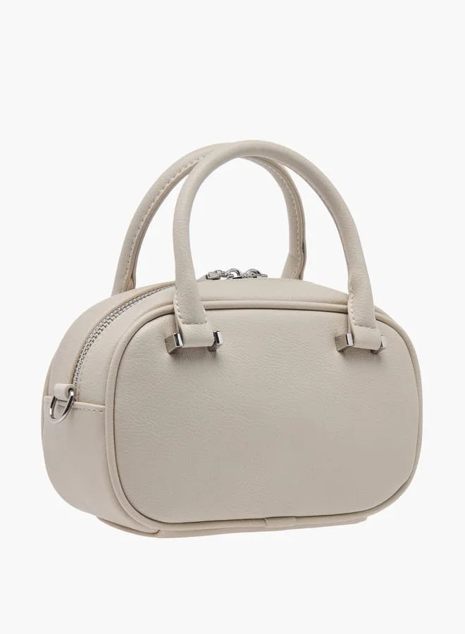 ميسي Women Textured Tote Bag with Zip Closure and Adjustable Strap