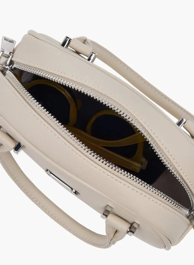 ميسي Women Textured Tote Bag with Zip Closure and Adjustable Strap