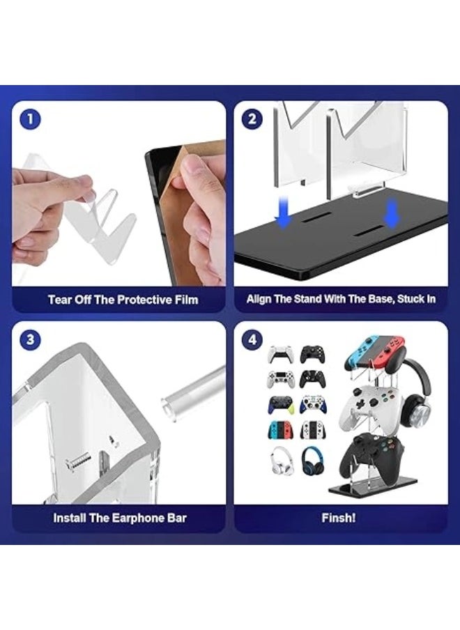 ShebSheb Universal 3 Tier Controller Holder with Headset Stand Holder for Xbox ONE Switch PS4 PS5 PC, Controller Stand Bracket Gaming Accessories  - Image 4