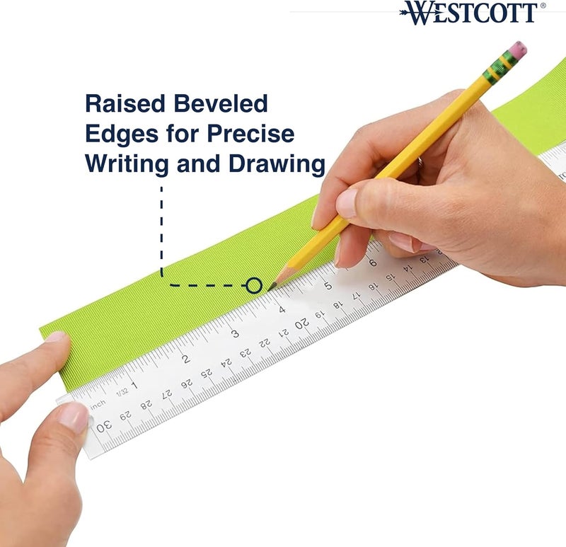 Westcott 10562 Acrylic Clear Ruler 12 in - Image 3