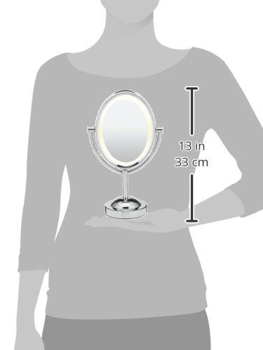 Conair Lighted Makeup Mirror, LED Vanity Mirror, 1X/7X Magnifying Mirror, Double Sided, Corded in Polished Chrome - Image 5