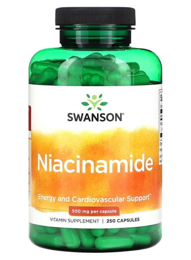 SWANSON Niacinamide 500 mg 250 Caps - Image 1