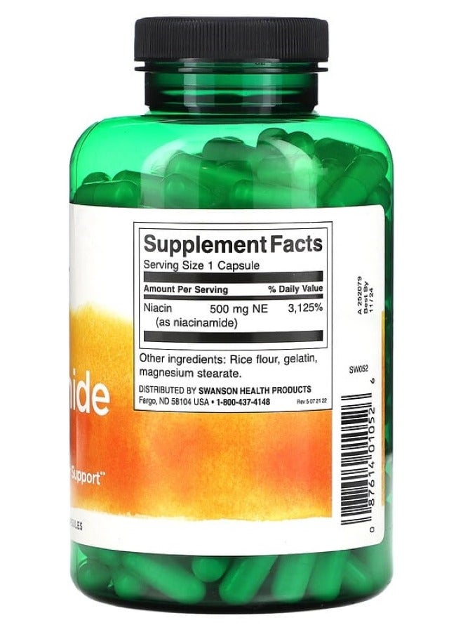 SWANSON Niacinamide 500 mg 250 Caps - Image 2