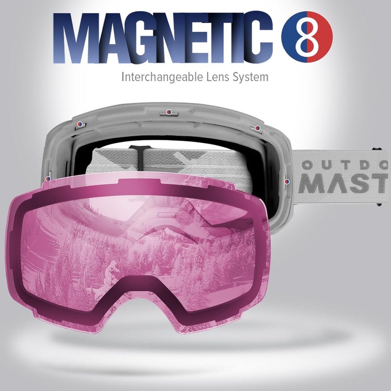 OutdoorMaster Ski Goggles PRO - Frameless, Interchangeable Lens 100% UV400 Protection Snow Goggles for Men & Women - Image 2