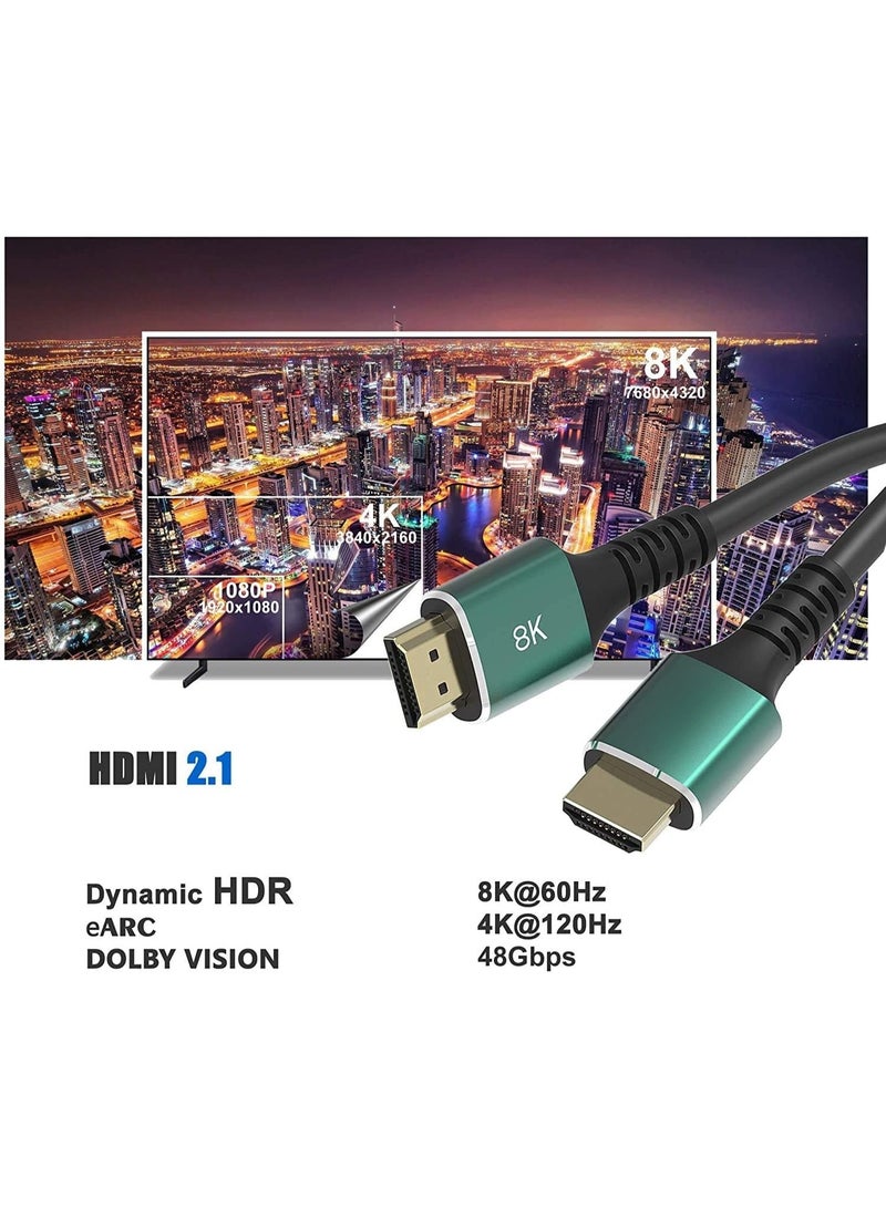 كابل HDMI 2.1 بطول 1.5 متر – سرعة عالية 8K 48Gbps، 4K@120Hz، متوافق مع Dolby Vision وeARC - Image 3