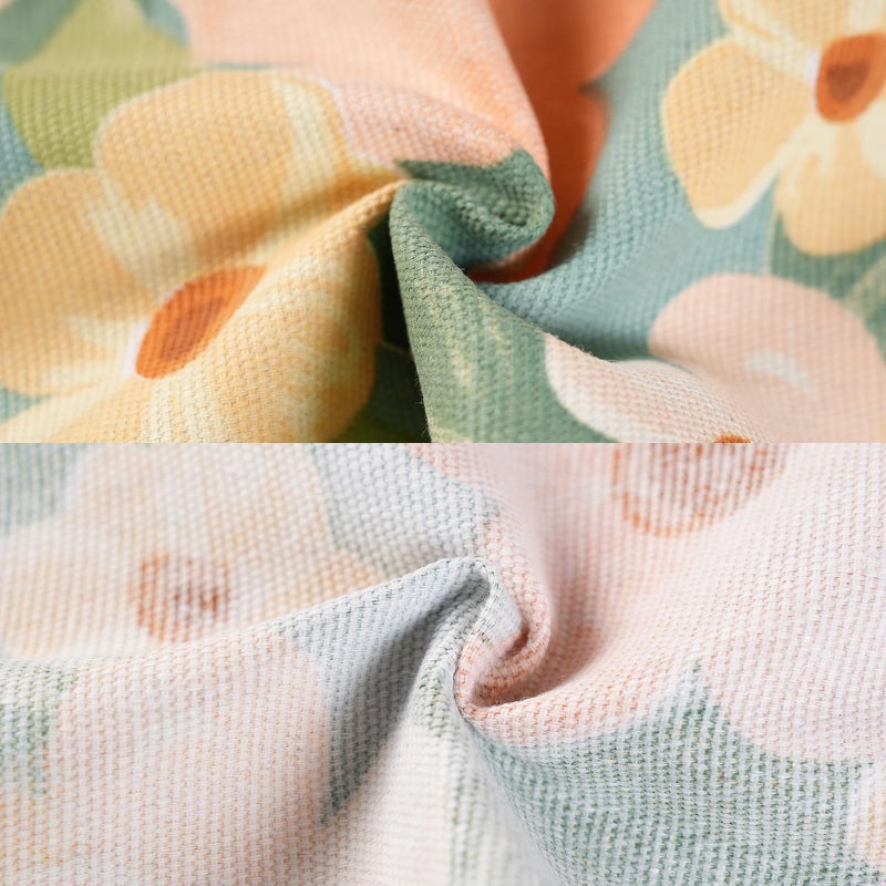 ARBINSON 2 Pack Floral Apron for Women with Pockets  Adjustable Cotton Chef Aprons for Kitchen  Cooking  BBQ & Grill (Golden/Begonia) - Image 3