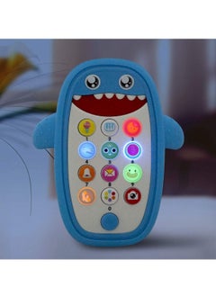 Y&D Baby Musical Phone Toys Shark with Light and Sound Teething Toy for Babies Play Learn Children Toddlers Preschool Birthday Gift 18+ Months Girl Boy Blue  - Image 4