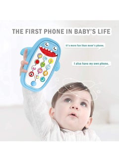 Y&D Baby Musical Phone Toys Shark with Light and Sound Teething Toy for Babies Play Learn Children Toddlers Preschool Birthday Gift 18+ Months Girl Boy Blue  - Image 3