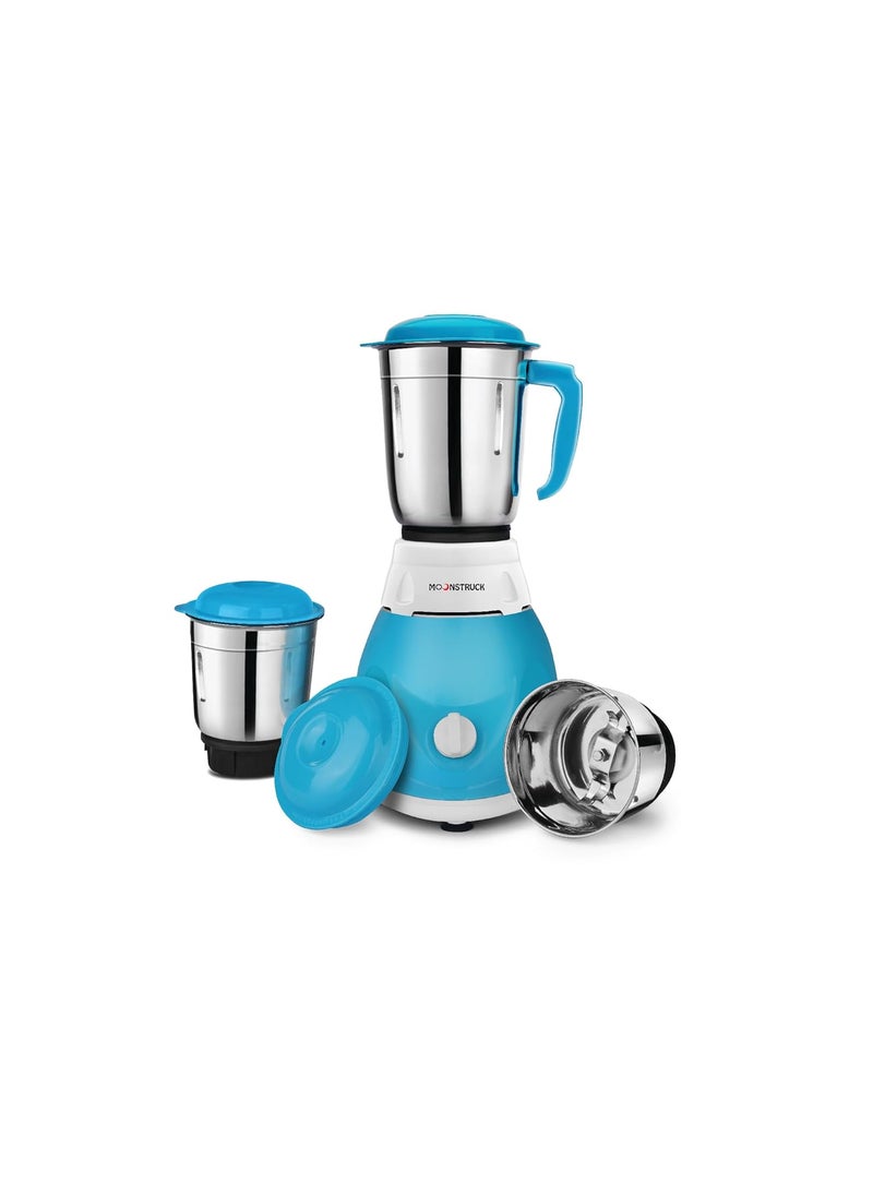 Moonstruck - Moonstruck By Suprimo Blitz Quick Powerful 750W Motor Mixer Grinder, 3 Stainless Steel Jars, Overload Protection, Mixie For Kitchen With Heavy Duty Motor (Blue & White) (3 Jar) 2 Years Warranty - Image 1