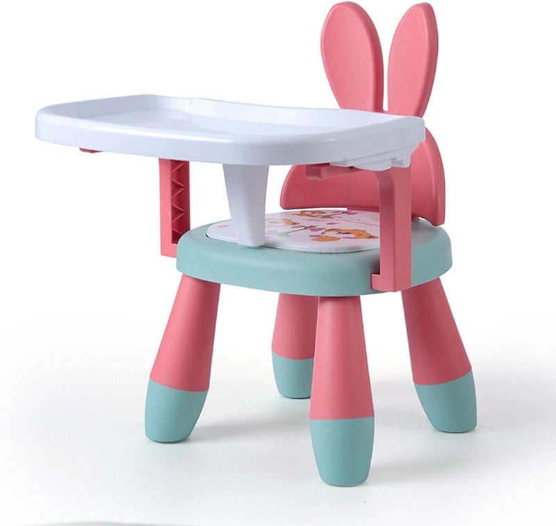 klarako PP Plastic Baby Eating Chair Sounding Seat for Toddler 6 Months to 3 Years Chair  Pink Green Rabbit - Image 4