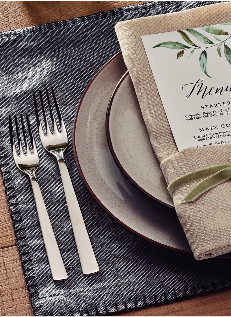 TRAMONTINA Since 1911,Made in Brazil- Oslo 6 Pieces Stainless Steel Dessert Fork Set with High Gloss Finish  - Image 4
