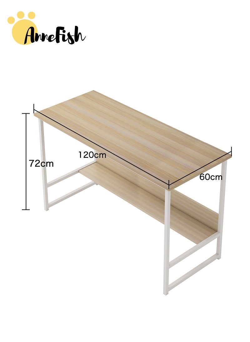 AnneFish 120*60*72cm Computer Desk Home Office Writing Study Desk Modern Simple Style Laptop Table With Storage Board  - Image 2