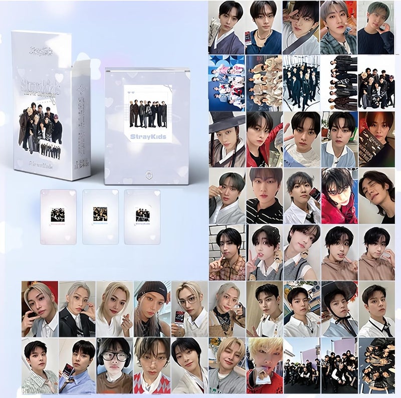 PYAJUU Stray Kids Laser Photocard 55pcs Stray Kids Album Photocard Kpop Stray Kids LOMO Cards Kpop Straykids Album Card Stray Kids Photo Cards 5-Star Postcard Gift for Fans Daugher - Image 2