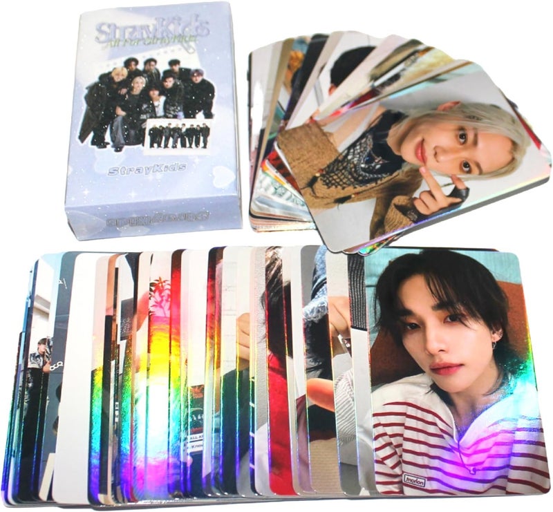PYAJUU Stray Kids Laser Photocard 55pcs Stray Kids Album Photocard Kpop Stray Kids LOMO Cards Kpop Straykids Album Card Stray Kids Photo Cards 5-Star Postcard Gift for Fans Daugher - Image 3