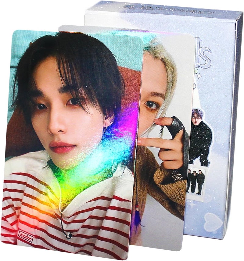 PYAJUU Stray Kids Laser Photocard 55pcs Stray Kids Album Photocard Kpop Stray Kids LOMO Cards Kpop Straykids Album Card Stray Kids Photo Cards 5-Star Postcard Gift for Fans Daugher - Image 1