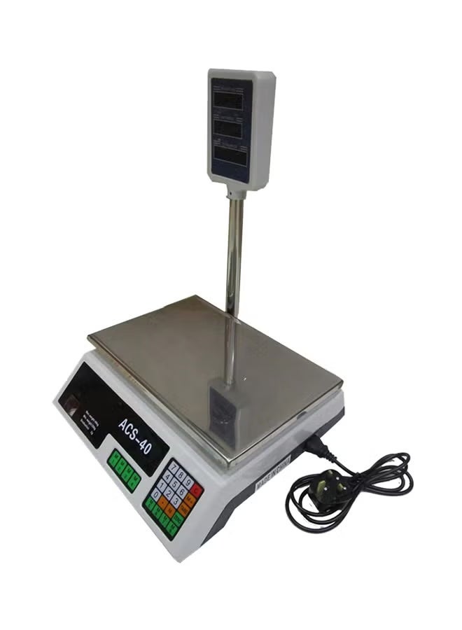 RSG Electronic Computing Price Scale Black/White/Silver 40kg - Image 3