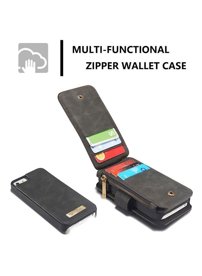 NIBEMINENT Protective Case Cover With Card Slot Holder For Apple iPhone 5/5S/Se Black  - Image 5
