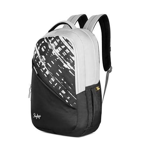Skybags سايكباجز فيوز بلس حقيبة ظهر بسعة 22 لتر مع حجرة كمبيوتر محمول بحجم 17 بوصة للرجال والنساء، جيب جانبي للزجاجة، منظم مع حامل سلسلة المفاتيح، ظهر مبطن وحزام كتف (رمادي) - Image 2