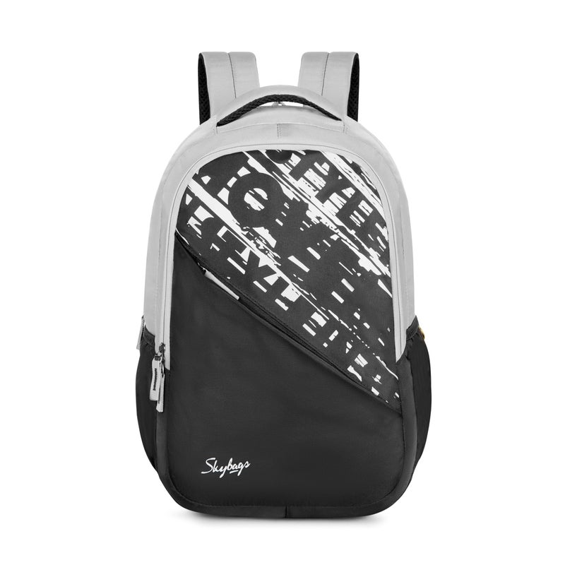 Skybags سايكباجز فيوز بلس حقيبة ظهر بسعة 22 لتر مع حجرة كمبيوتر محمول بحجم 17 بوصة للرجال والنساء، جيب جانبي للزجاجة، منظم مع حامل سلسلة المفاتيح، ظهر مبطن وحزام كتف (رمادي) - Image 3