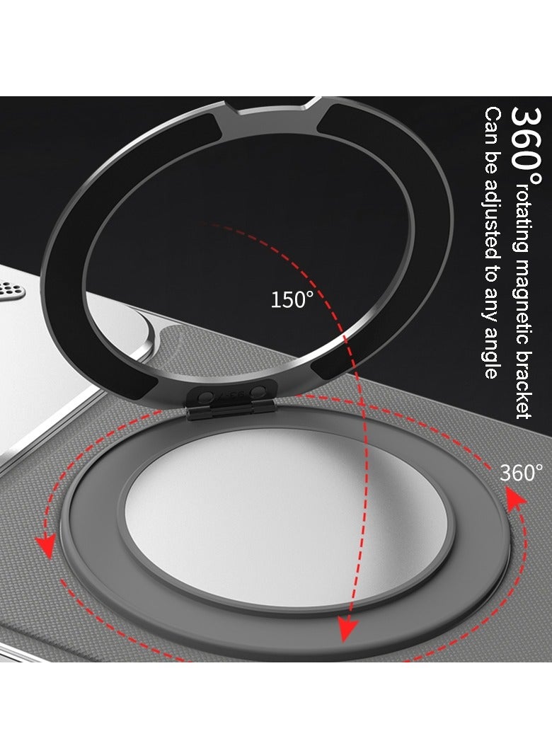 general For iPhone 15ProMax/15Pro/15Plus/15 Metal Snap Buckle Phone Case, 360 Swivel MagSafe Magnetic Stand Phone Case - Image 4