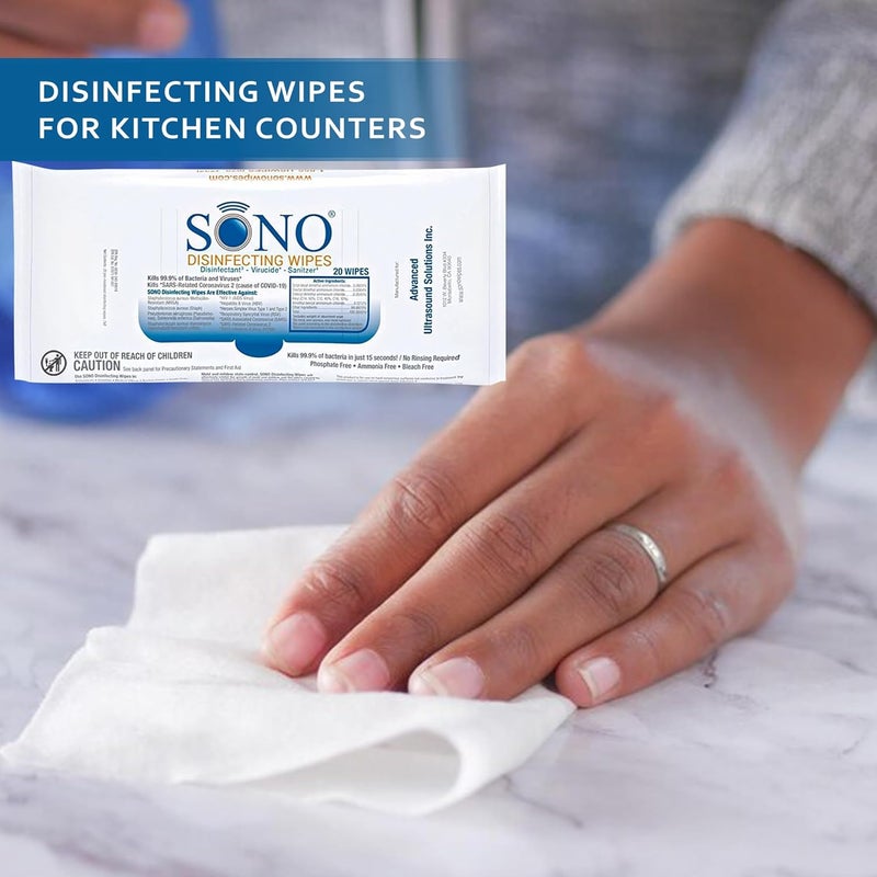SONO Disinfecting Wipes - Medical-Grade, Alcohol-Free, No Bleach - Multi-Surface Cleaning Wipes for Home, School, Office - 12 packs with 80 wipes - Image 5