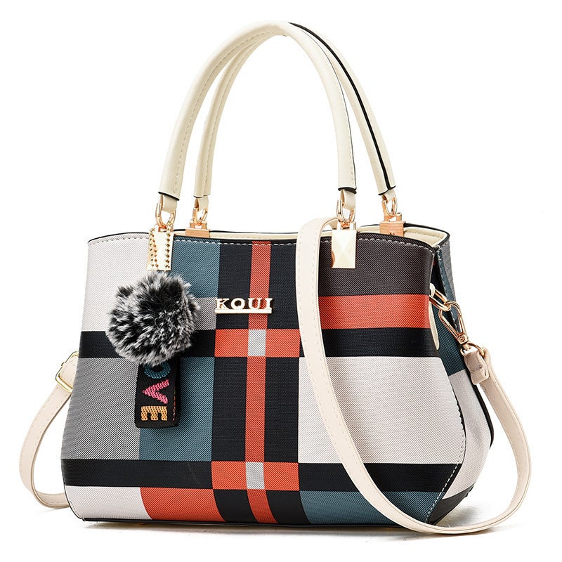 Factory Handbag Women'S Bag 2021 New Korean Check Fashion Middle-Aged Ladies Mother Shoulder Messenger Bag - Image 4