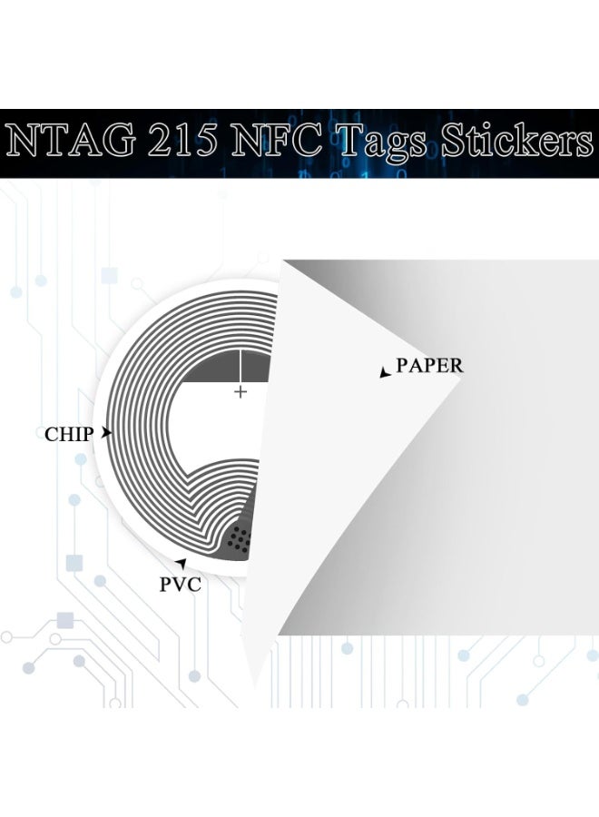 لاكي نوف 60 ملصقًا بتقنية NFC، ملصقات NFC Ntag 215، ملصقات مزودة بشريحة قابلة للبرمجة بسعة 504 بايت لجميع الهواتف والأجهزة التي تدعم تقنية NFC. - Image 5