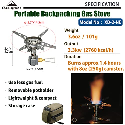 camping moon CAMPINGMOON Canister Stove Compact Foldable w/Micro Regulator 4Flex w/o igniter XD-2-NE - Image 3