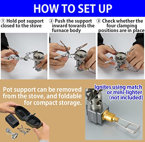 camping moon CAMPINGMOON Canister Stove Compact Foldable w/Micro Regulator 4Flex w/o igniter XD-2-NE - Image 5