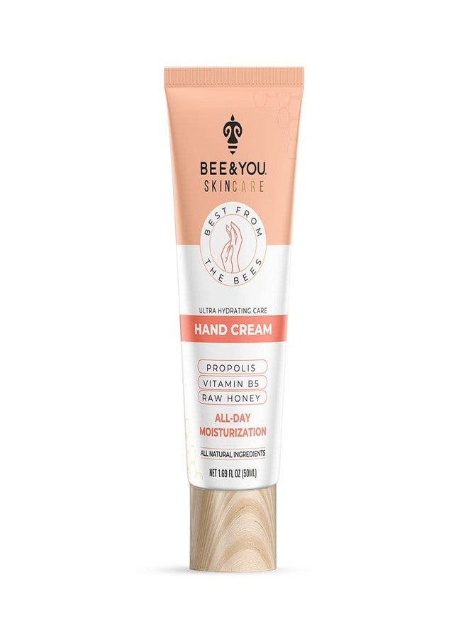 BEE & YOU BEE and YOU 100% Natural, Ultra Hydrating Hand Cream for Dry Cracked Hands, Moisturizer, Extra Protection with Shea Butter, Vitamin B5, Raw Honey and Propolis Extract, 1.69 fl oz - Image 1