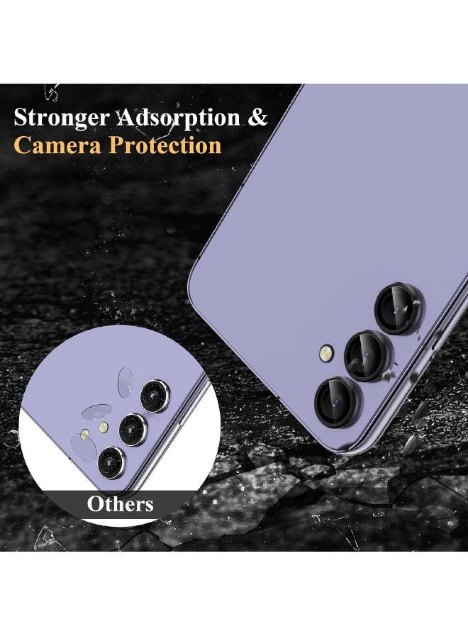 Generic Samsung Galaxy A55 5G Camera Lens Protector, HD 9H Tempered Glass Camera Screen Protector, Metal Ring Lens Cover for Samsung A55, 1 Set  (Installation Tray Alignment Kit, Black)  - Image 3