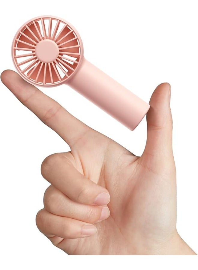 JISULIFE Mini Fan Battery Operated Handheld with 2000 mAh Battery or USB Powered Personal 3 Speeds,Enhanced Airflow, Rechargeable Quiet Pocket Fan for Home,Outdoor-Pink - Image 1