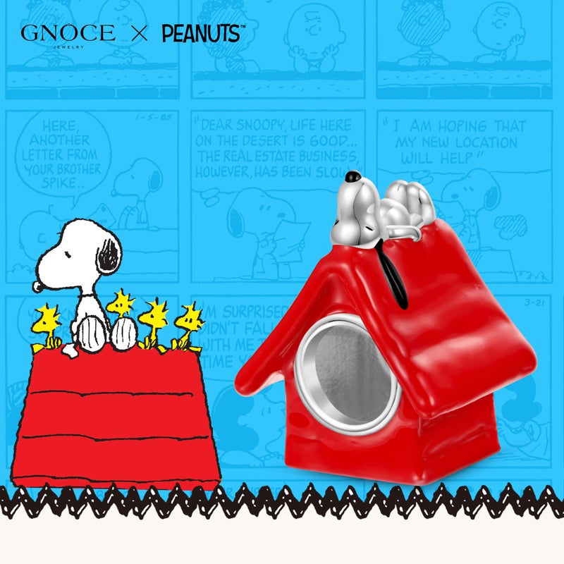 GNOCE Peanuts Snoopy Pendant Dangle Charm for Women, S925 Sterling Silver Dangle Charms for Women Wife, Valentineâ€˜s Day, Motherâ€™s Day Jewelry (Snoopy Dog House) - Image 4