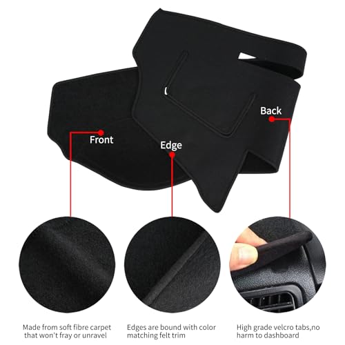 BLIBLIUNIT Dashboard Cover Dash Cover Mat Pad Custom Fit for Hyundai Sonata 2009 2010 with Cutout for Sensor (09-10 Black) - Image 4