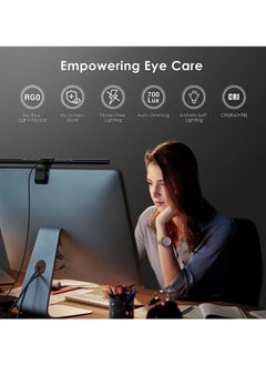 AMBERJACK Computer Monitor Lamp Auto-Dimming, e-Reading LED Task Lamp with Stepless Adjustment, Screen Monitor Light Bar for Eye Caring, Touch Control No Screen Glare Space Saving Home Office Lamp  - Image 2