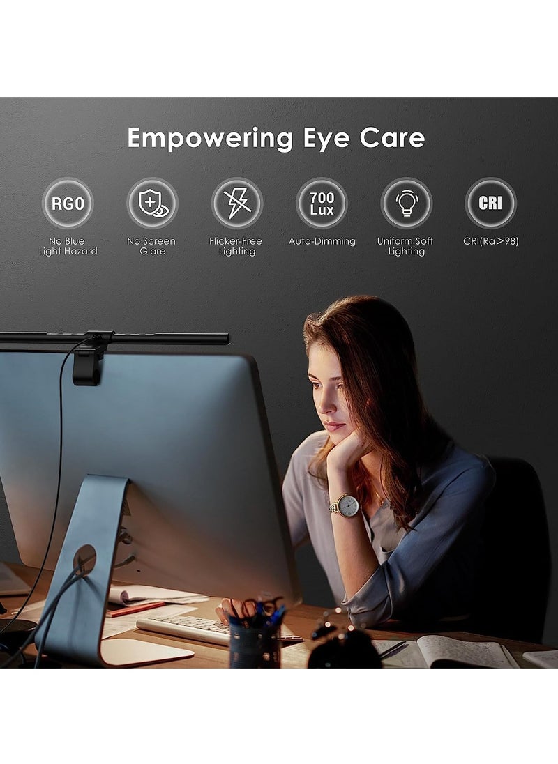 AMBERJACK - Computer Monitor Lamp Auto-Dimming, e-Reading LED Task Lamp with Stepless Adjustment, Screen Monitor Light Bar for Eye Caring, Touch Control No Screen Glare Space Saving Home Office Lamp - Image 1