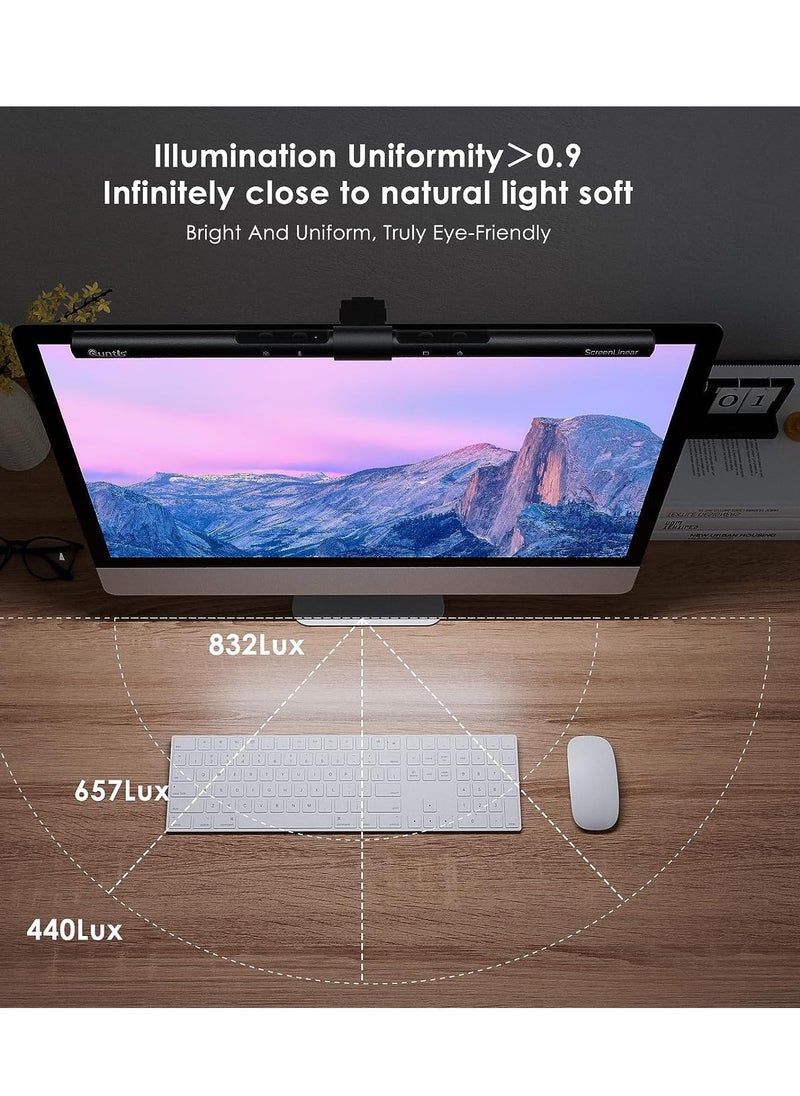 AMBERJACK - Computer Monitor Lamp Auto-Dimming, e-Reading LED Task Lamp with Stepless Adjustment, Screen Monitor Light Bar for Eye Caring, Touch Control No Screen Glare Space Saving Home Office Lamp - Image 1