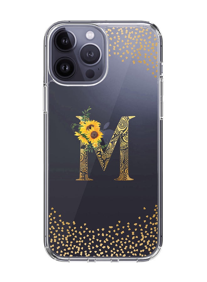 Stylizedd Classic Clear Case For iPhone 15 Pro Max, Hybrid Soft Case Cover- Custom Monogram Initial Letter Mandala Floral Pattern Alphabet - M(Transparent) - Image 1