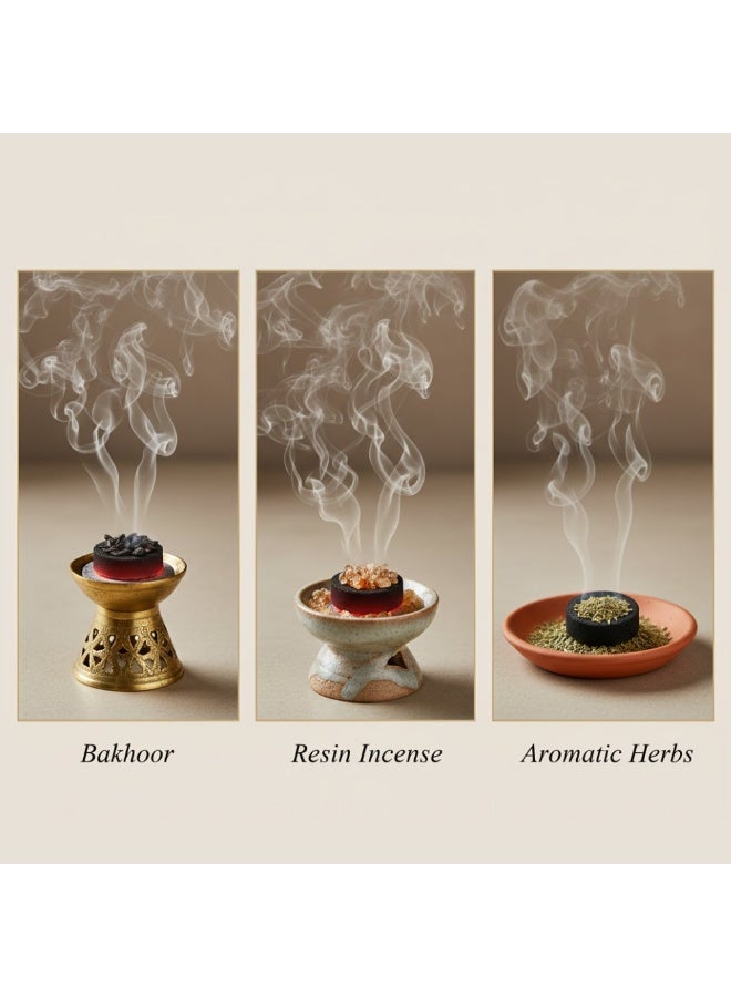 Shisha Hookah & Bakhoor Charcoal Tablets – 100 Pieces | Easy to Light, Long‑Lasting Heat for Hookah, Mabkhara & Scent Burners - Image 2