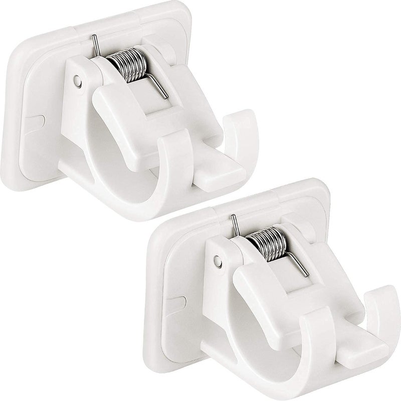 CELLEBII 2 Pcs Self Adhesive Curtain Rod Holder Curtains Bracket Crossbar Hook Self Adhesive Rods Hanger No Drill Brackets Fixing Holders Drapery Pole Fixing Rod Holder 8 - Image 4