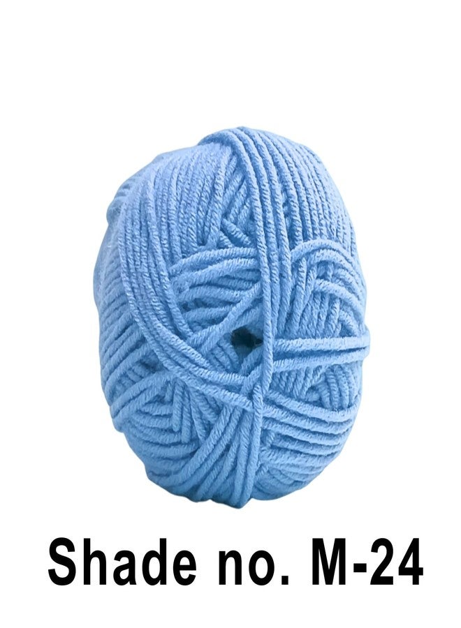 VCR 4ply Sky Blue Yarn, 100 Grams Hank, 190 Meters Length, Acrylic Ball for Crochet and Knitting, Soft Crosia Threads, Pack of 1 Yarn, Suitable for DIY Crafts - Image 2