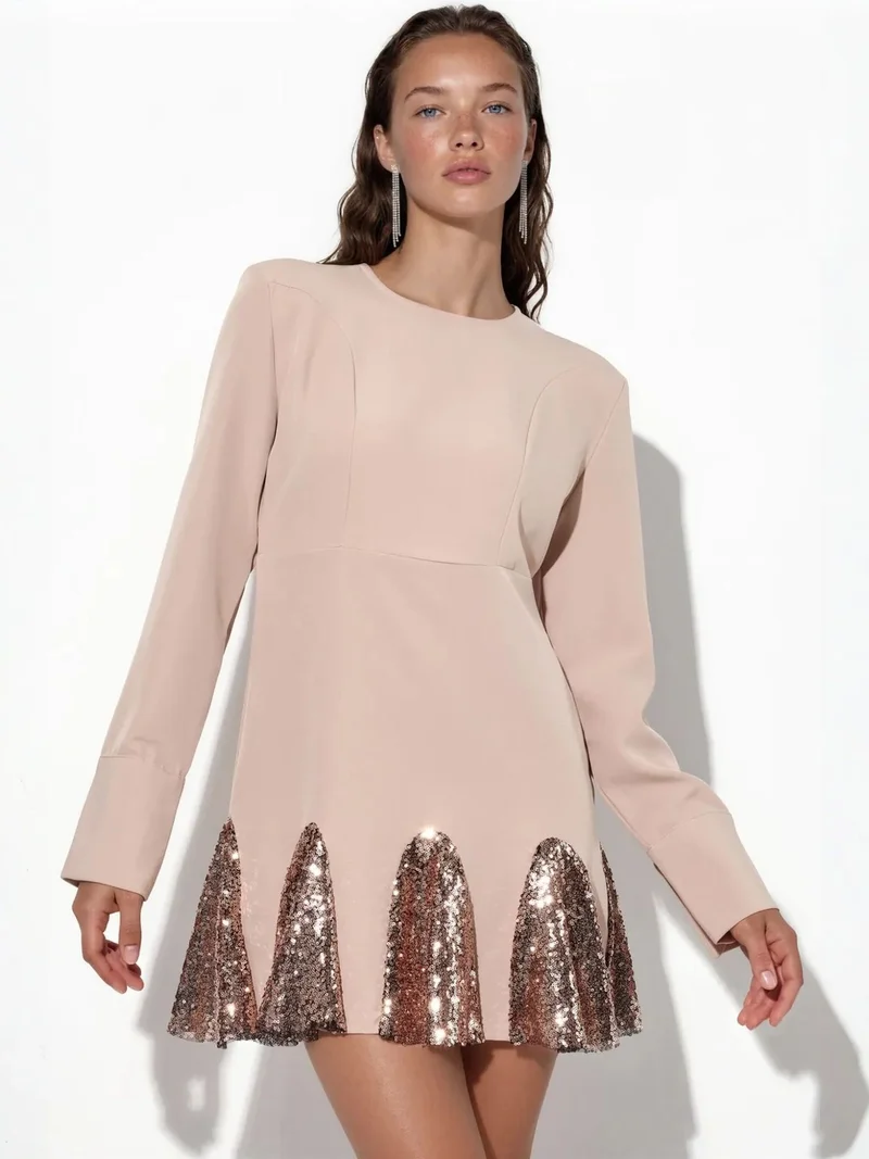 جينيفر Sequin Mini Skater Dress