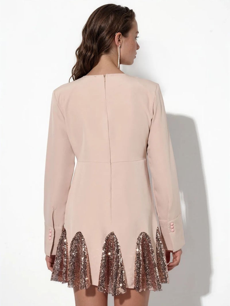 Jennyfer Sequin Mini Skater Dress - Image 4