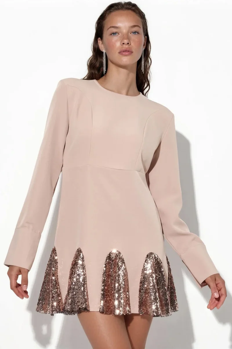 Jennyfer Sequin Mini Skater Dress