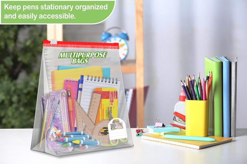 shalimar حقيبة شاليمار القابلة لإعادة الاستخدام بسحاب - حجم كبير - عبوة من 1 (15 حقيبة) - حقيبة بسحاب/حقيبة خضار/حقيبة تجميد/حقيبة تخزين متعددة الاستخدامات - لون طبيعي - Image 2