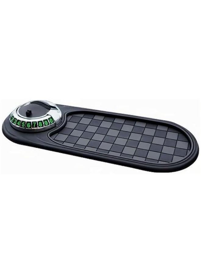 Multifunction Car Anti-Slip Mat Auto Universal Phone Holder-Rotatable Car Phone Holder Dashboard Mat,Universal Anti-Slip Pad with Parking Number Sticker, Large Storage for Phones, Glasses, Keys (B3) - Image 1