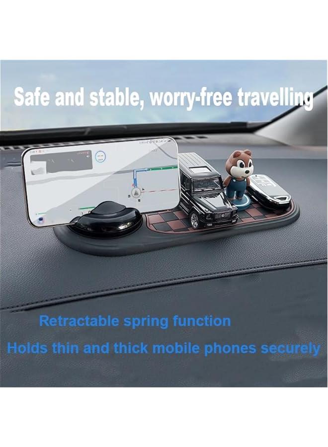 Multifunction Car Anti-Slip Mat Auto Universal Phone Holder-Rotatable Car Phone Holder Dashboard Mat,Universal Anti-Slip Pad with Parking Number Sticker, Large Storage for Phones, Glasses, Keys (B3) - Image 4