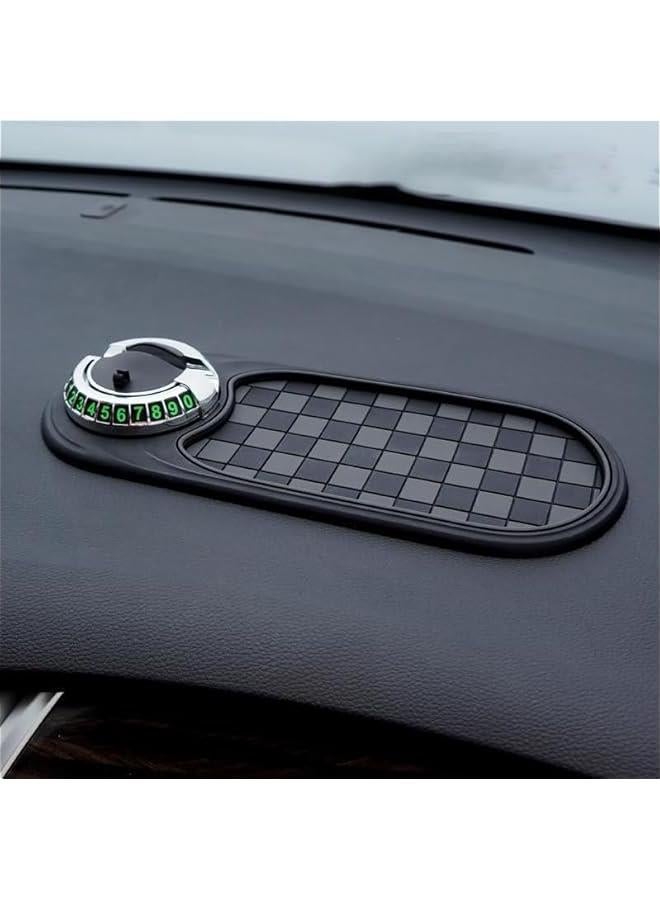Multifunction Car Anti-Slip Mat Auto Universal Phone Holder-Rotatable Car Phone Holder Dashboard Mat,Universal Anti-Slip Pad with Parking Number Sticker, Large Storage for Phones, Glasses, Keys (B3) - Image 2