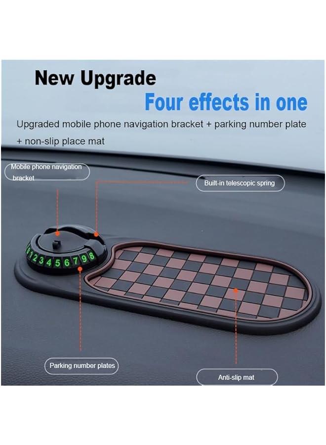 Multifunction Car Anti-Slip Mat Auto Universal Phone Holder-Rotatable Car Phone Holder Dashboard Mat,Universal Anti-Slip Pad with Parking Number Sticker, Large Storage for Phones, Glasses, Keys (B3) - Image 3